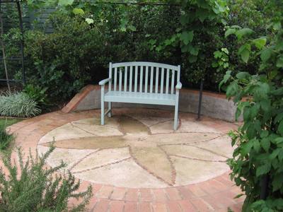 Blue Painted Bench